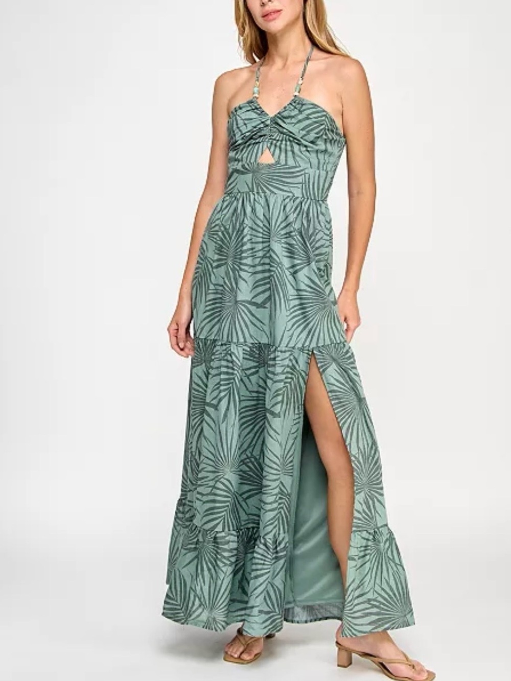 Trixxi Juniors Tiered Cotton Sommer Tropical Print Maxi NWT XS $79